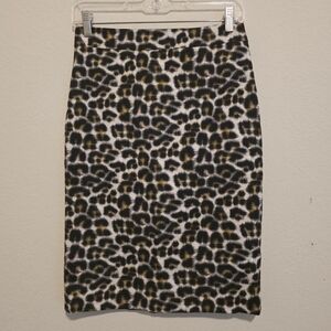 NWT Ann Taylor Animal Print Pencil Skirt Lined Silk Blend Women's SZ 4 MSRP $98